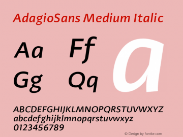 AdagioSans Medium Italic Version 1.000图片样张
