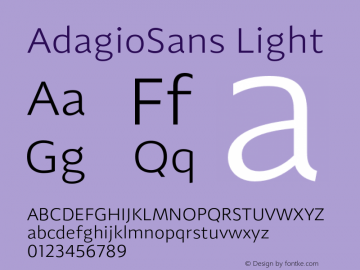 AdagioSans Light Version 1.000图片样张