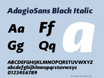 AdagioSans Black Italic Version 1.000图片样张