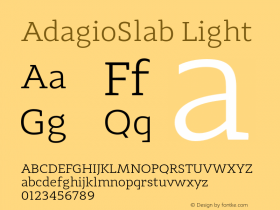 AdagioSlab Light Version 1.000 Font Sample