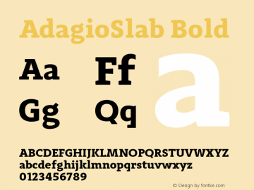 AdagioSlab Bold Version 1.000图片样张