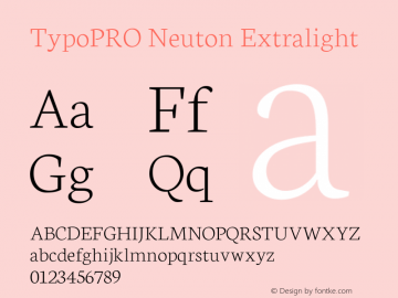 TypoPRO Neuton Extralight Version 1.4图片样张