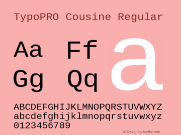 TypoPRO Cousine Regular Version 1.21图片样张