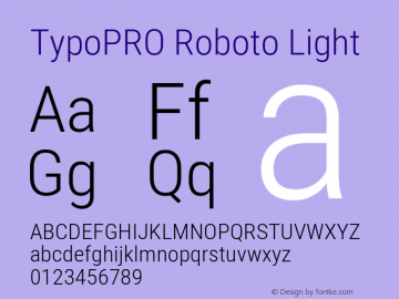 TypoPRO Roboto Light Version 2.000980; 2014 Font Sample