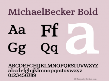 MichaelBecker Bold 001.000 Font Sample