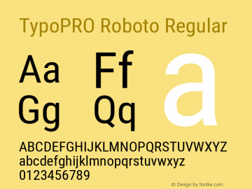 TypoPRO Roboto Regular Version 2.000980; 2014 Font Sample