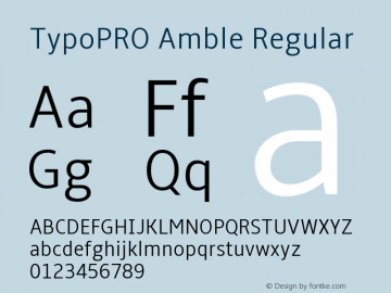 TypoPRO Amble Regular Version 1.00000; 2009图片样张