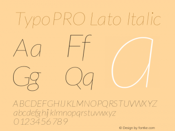 TypoPRO Lato Italic Version 1.105; Western+Polish opensource图片样张