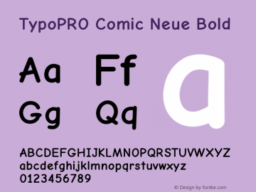 TypoPRO Comic Neue Bold Version 1.000 Font Sample