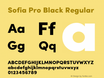 Sofia Pro Black Regular Version 2.000 Font Sample
