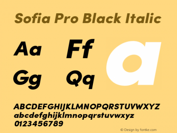 Sofia Pro Black Italic Version 2.000 Font Sample