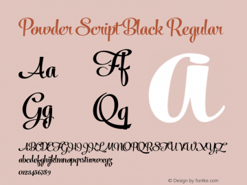 Powder Script Black Regular Version 1.000 Font Sample