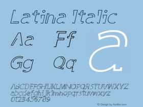 Latina Italic Version 1.00 August 10, 2014, initial release Font Sample