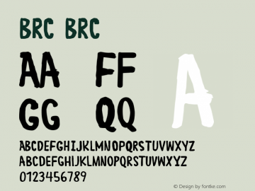 BRC BRC Version 001.001 Font Sample