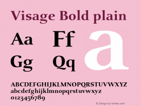 Visage Bold plain v1.0图片样张