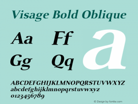 Visage Bold Oblique v1.0图片样张