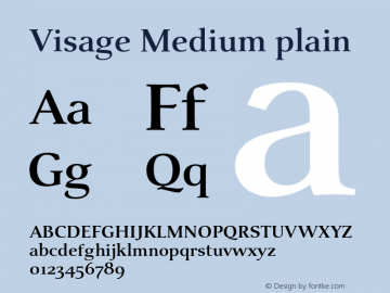 Visage Medium plain v1.0 Font Sample