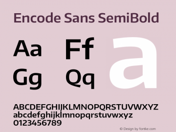 Encode Sans SemiBold Version 1.002图片样张