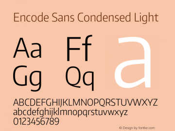 Encode Sans Condensed Light Version 1.002图片样张