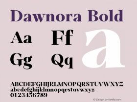 Dawnora Bold Version 1.000 Font Sample