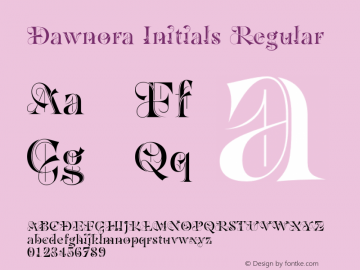 Dawnora Initials Regular Version 1.000 Font Sample