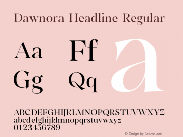 Dawnora Headline Regular Version 1.000图片样张