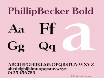 PhillipBecker Bold 001.000 Font Sample