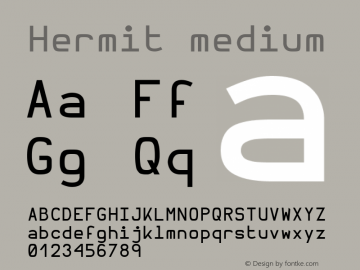 Hermit medium Version 1.21 Font Sample