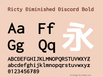 Ricty Diminished Discord Bold Version 3.2.1图片样张