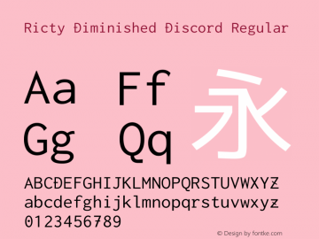 Ricty Diminished Discord Regular Version 3.2.1图片样张