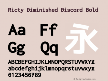 Ricty Diminished Discord Bold Version 3.2.3图片样张
