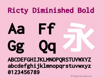 Ricty Diminished Bold Version 3.2.3图片样张