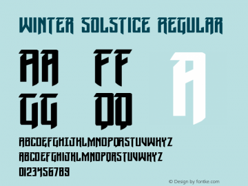 Winter Solstice Regular Version 1.0; 2014 Font Sample