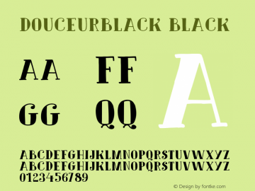 DouceurBlack Black Version 1.000 Font Sample