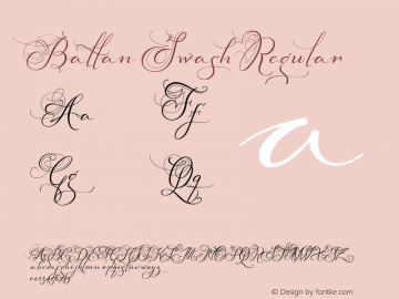 Baltan Swash Regular Version 1.000 Font Sample