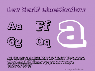 Lev Serif LineShadow Version 1.001 Font Sample