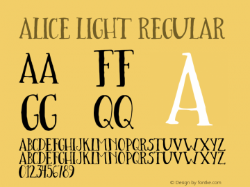 Alice Light Regular Version 1.00 2014图片样张