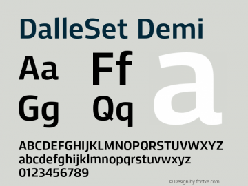 DalleSet Demi Version 2014.000 Font Sample