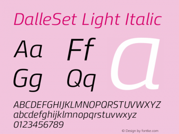 DalleSet Light Italic Version 2014.000 Font Sample