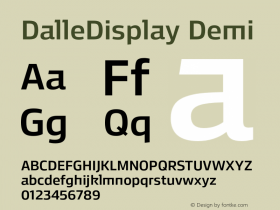 DalleDisplay Demi Version 2014.000 Font Sample