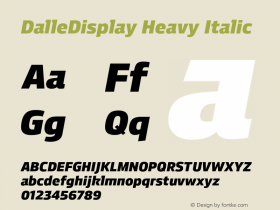 DalleDisplay Heavy Italic Version 2014.000 Font Sample