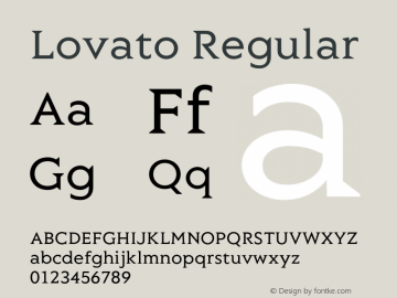 Lovato Regular Version 1.004;PS 001.004;hotconv 1.0.70;makeotf.lib2.5.58329 Font Sample