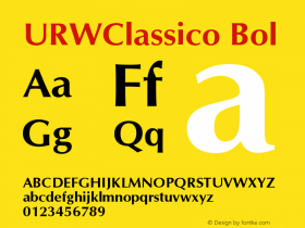 URWClassico Bol Version 1.05 Font Sample