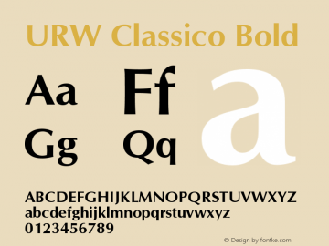 URW Classico Bold Version 2.00图片样张