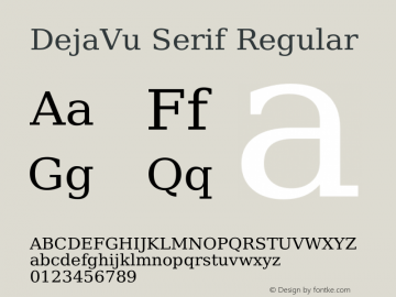 DejaVu Serif Regular Version 2.34 Font Sample