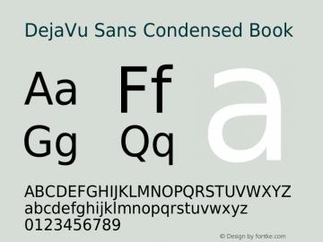 DejaVu Sans Condensed Book Version 2.34 Font Sample