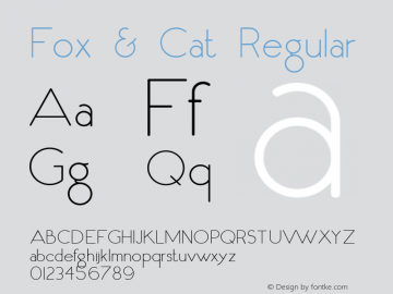 Fox & Cat Regular Unknown Font Sample