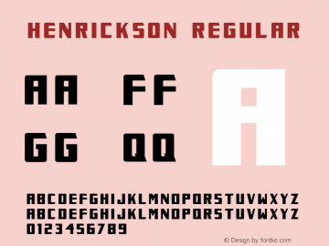 Henrickson Regular Version 1.000 Font Sample