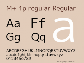 M+ 1p regular Regular Version 1.056 Font Sample