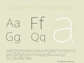 AxisLatinPro-UltraLight Regular Version 1.101;PS 1.000;Core 1.0.38;makeotf.lib1.6.5960 Font Sample